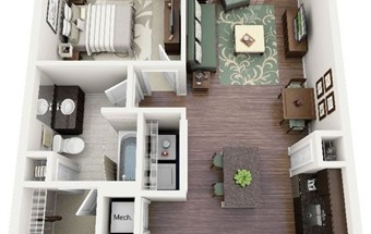 10 thiết kế nội thất căn hộ chung cư 60m2 1 phòng ngủ hot nhất 2019